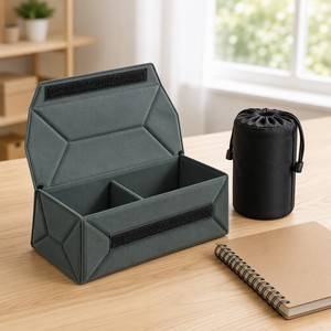 Étui de rangement pliable multifonctionnel pour appareil photo reflex numérique sans miroir, avec compartiments pour un boîtier et deux objectifs, boîte de protection - Product Image 2