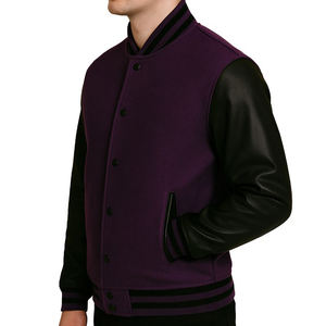 Chaqueta Universitaria Personalizada con Logotipo OEM, Chaqueta de Béisbol, Chaqueta Universitaria para Hombre, Cuerpo de Lana, Mangas de Cuero, Chaqueta Varsity - Product Image 6