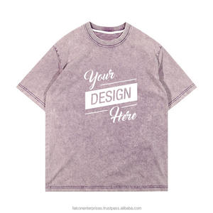 Logotipo personalizado 100% algodón Crew Fitness camisetas lavado ácido camiseta personalizada impresión bordado liso camiseta en blanco para hombres - Product Image 5