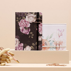 LABON Impresión de flores Logo Tapa dura 160GSM Diario Cuaderno A5 Tela Lino Cubierta floral Diario - Product Image 6