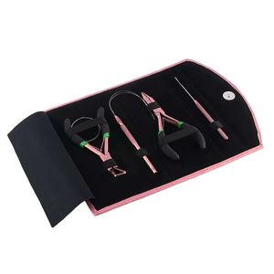 Bright Yellow Trim Professional Hair Extension Kit Tape In Sealing Pliers Micro Link Removal Tool Loop Hook Set - Product Image 3