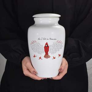 Urnas de pájaros rojos para cenizas humanas, urnas femeninas masculinas adultas para hombres y mujeres, cenizas humanas con bolsa de terciopelo, urnas de tamaño personalizado para cremación - Product Image 3