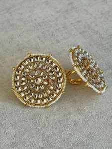 Hermoso diseño elegante boda compromiso aniversario fiesta desgaste Kundan circón joyería platino plateado gargantilla collar conjunto AM - Product Image 5