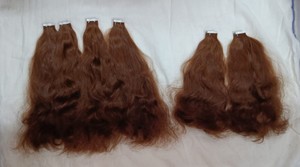 Usine directe sud de l'Inde Temple Tape Ins extensions de cheveux Remy brutes non transformées échantillon gratuit paquet de cheveux - Product Image 3