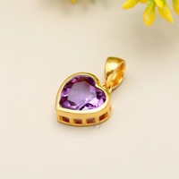 Pendentif améthyste violet naturel de haute qualité 925 bijoux en argent Sterling en vrac en gros fabricant de pendentifs en argent