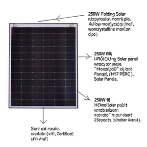 แผงโซลาร์เซลล์พับได้ 250W โพลีคริสตัลไลน์ โมโนคริสตัลไลน์ HJT PERC พร้อมใบรับรอง TUV - Product Image 2