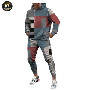 Premium Gym 100% algodón hombres Jogging Suit 2 piezas alta calidad a granel Jogger hombres chándal conjuntos - Product Image 3