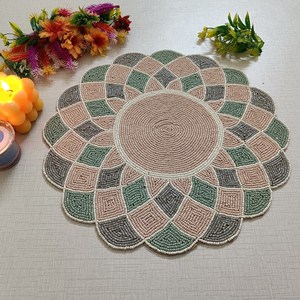 Luxury <b>Beaded</b> Washable Non-Slip Durable Handmade Table <b>Placemat</b> - Product Image 3