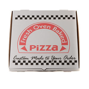 Cajas de pizza de cartón corrugado blanco, 18x18 pulgadas, cerradura recubierta de arcilla, contenedores para llevar en la esquina, caja de pizza perfecta Kraft Fresh - Product Image 1