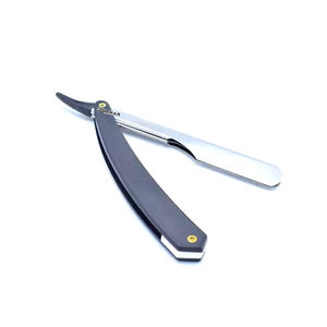 Maquinilla de afeitar de peluquero de alta calidad con revestimiento negro, logotipo personalizado para salón de hombres, maquinilla de afeitar de acero inoxidable - Product Image 6