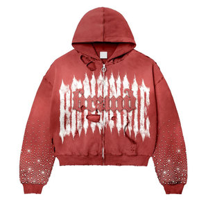 เสื้อฮู้ดดี้ผู้ชายสไตล์ Urban Faded Wash Oversized Distressed เสื้อฮู้ดดี้ผู้ชายสไตล์ลำลองแบบสวมหัว Oversized Vintage Distressed - Product Image 3