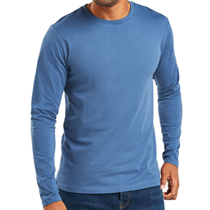 High Quality 100% Mercerized Cotton Solid Color Crew Neck T-Shirt 190Grams <b>Men's</b> <b>Long</b>-<b>Sleeve</b> <b>Tshirts</b> - Product Image 4