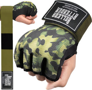 Gants de boxe thaïlandais demi-doigt à ajustement rapide enveloppes de protection en caoutchouc et coton pour les paresseux - Product Image 1