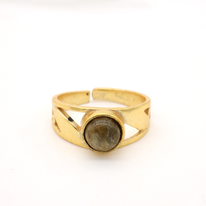 Handmade Stylish Boho <b>Rings</b> Men Natural <b>Labradorite</b> Cut Diamond Gold Plated Inlay Setting Wholesale Fashionable Jewelry Parties - Product Image 1