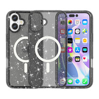 Coque à paillettes magnétiques pour Iphone Sparkle TPU + PC avec compatibilité Magsa et étui anti-jaunissement pour téléphone portable pour Iphone 17