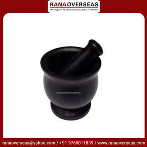 <b>Herbs</b> Seeds and Pulses Kitchen Uses Soapstone Mortar Pestle Set in Black Color at Affordable Price From Wholesaler - Product Image 5