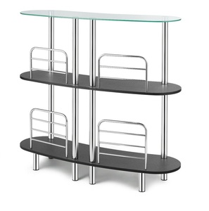 Carros de barra de Metal atractivos de latón AK con acabado dorado con carro decorativo de vidrio de 2 niveles para muebles de Hotel/muebles de Bar - Product Image 2