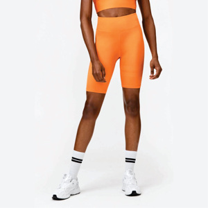 Taille haute poche anti-squat à l'arrière tissu brillant 85% polyamide 15% élasthanne soleil orange short de vélo - Product Image 1