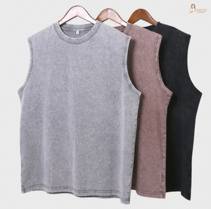 Camiseta sin mangas para hombre, camiseta de calle alta para hombre y mujer, camiseta sin mangas lavada Vintage, ropa deportiva para gimnasio, camisetas - Product Image 2