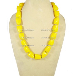 Collar de joyería de resina de madera India joyería hecha a mano a precio barato directo de fabricación de la India - Product Image 1