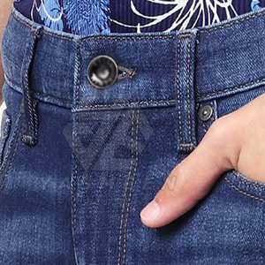 กางเกงยีนส์ขาตรงผ้าฝ้ายของผู้ชายแบบกำหนดเองระบายอากาศได้สีพื้นผ้าลูกฟูกเอวปานกลางสไตล์ลำลองสำหรับฤดูหนาว - Product Image 5