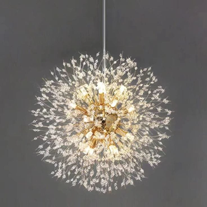 Lustre moderne à LED en cristal de pissenlit avec 10 lumières feu d'artifice éclairage de plafond pour salon, salle à manger et chambre à coucher - Product Image 2