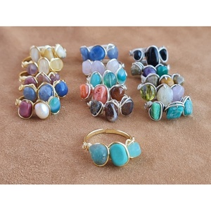 Boho Style Rings Gold and <b>Silver</b> Plated with Vibrant Stones for Fashion Pendants & <b>Charms</b> Resale - Product Image 1