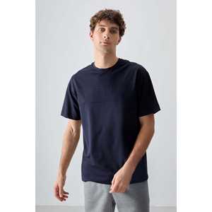 Camiseta Básica Azul Marino para Hombre, Talla Grande - 88378, Material Jersey 100% Algodón, Grueso, Suave y Texturizado - Product Image 3