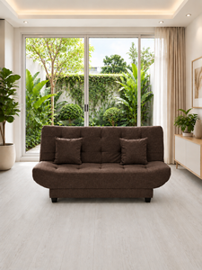 Sofá Cama Tapizado en Terciopelo Marrón, Estilo Tufted, sin Brazos, para Sala de Estar, Habitación de Invitados, Apartamento, Hospital, Hotel, Villa - Product Image 2