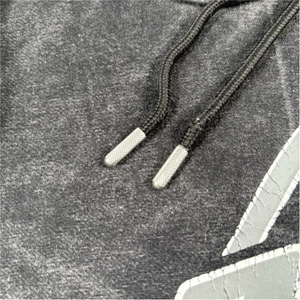 Sweat à capuche pour homme personnalisé de haute qualité, style streetwear d'hiver, effet délavé, brodé, 2 pièces, doublure en coton, style vintage - Product Image 4