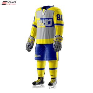 Ensemble personnalisé de maillot et short de hockey sur glace, sublimation, tenue de hockey d'équipe, respirant, fabricant OEM, vêtements en gros, kit - Product Image 4