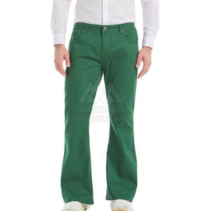 Pantalon évasé décontracté taille haute pour homme Pantalon large en tissu extensible léger avec pantalon évasé au design moderne vieilli - Product Image 1