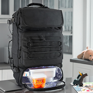 Sac à dos à couches multifonctionnel unisexe, sac isotherme convertible pour papa, sac à couches amovible, fermeture éclair, polyester imperméable, 20-35L - Product Image 2