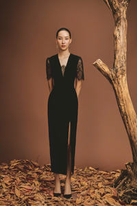 Alta calidad elegante estilo ODM servicios señoras mujeres vestido de ceniza colección de Vietnam colección de otoño patrón medias espalda personalizada - Product Image 3