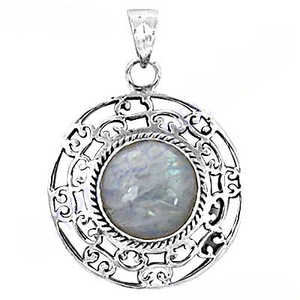 Collier pendentif en argent 925 pour femme avec pierre de lune, plaqué rhodium, chaîne en or 18 carats, diamant et perle, bijoux cadeau - Product Image 2
