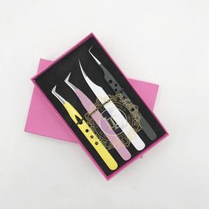 Pince à épiler d'extension de cils de marque personnalisée de qualité supérieure Nouveau design Pince à épiler à pointe argentée à revêtement en poudre multiple Durable Nouveau - Product Image 5