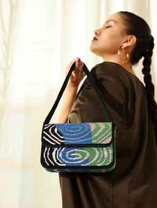 MS กระเป๋าสะพายข้างสำหรับฤดูใบไม้ผลิ/ฤดูร้อนกระเป๋าถือลายดอกแมกโนเลียประดับลูกปัดแก้วงานฝีมือ - Product Image 5