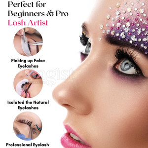 Pinces à cils courbées de haute qualité, prise en main lisse pour une application facile des extensions de cils, pinces à cils - Product Image 3