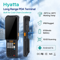Terminal portable robuste, Android 14, IP68, lecteur de codes-barres 1D/2D, batterie interchangeable 6700 mAh