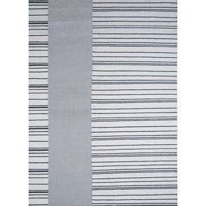 Alfombra de Lana a Rayas Indusbar ADWL-19 9x12, Gris y Negra, Tejido Plano, Kilim para el Hogar, para la Entrada, Sala de Estar o Dormitorio - Product Image 1