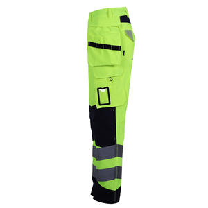 Pantalones de Trabajo de Seguridad de Algodón de Alta Calidad para Hombre, ANSI Clase 1, Alta Visibilidad, Reflectantes, con LED Intermitente, Bolsillos Exteriores para Herramientas - Product Image 2