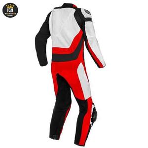 Combinaison de course moto en cuir tendance pour homme, design personnalisé, haute qualité, coupe-vent et protectrice - Product Image 3