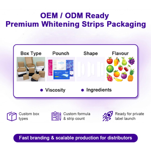 Strisce Sbiancanti per Denti Luxsmile Natural Private Label Senza Alcool Avanzate 14 Strisce Potenti OEM Pap V34 Viola - Product Image 6