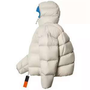 Veste d'hiver à bulles d'air pour hommes avec logo personnalisé Veste utilitaire d'extérieur en nylon épais et chaud à capuche détachable - Product Image 2