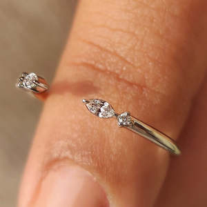 <b>Open</b> Gap Style Marquise and Round Diamond Band Elegant Diamond <b>Rings</b> - Product Image 1