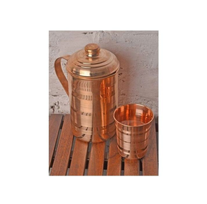 Jarra de Agua Ecológica de Diseño Clásico de Cobre Puro con Tapa de Vidrio, Tamaño Grande para Beber Agua - Product Image 3