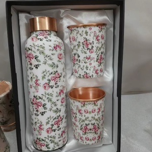 copper bottle <b>set</b> <b>gift</b> <b>set</b> copper bottle with glasses in <b>gift</b> pack - Product Image 1
