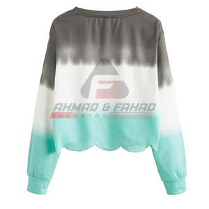 สเวตเชิ้ตคอปกสั้นสำหรับผู้หญิงเสื้อครอปแขนยาวผ้าฟลีซผ้าฝ้ายออกแบบได้ตามต้องการ - Product Image 2