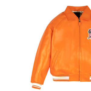 Veste en cuir Avirex pour homme au meilleur prix, veste d'hiver haut de gamme, cuir véritable, coupe-vent, imperméable, teinture unie, toutes tailles disponibles - Product Image 3