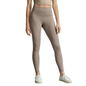 Gran oferta de pantalones de Yoga sostenibles de cintura alta para mujer, mallas sólidas recicladas, mallas de Yoga de cintura elástica de alta elasticidad para mujer - Product Image 3